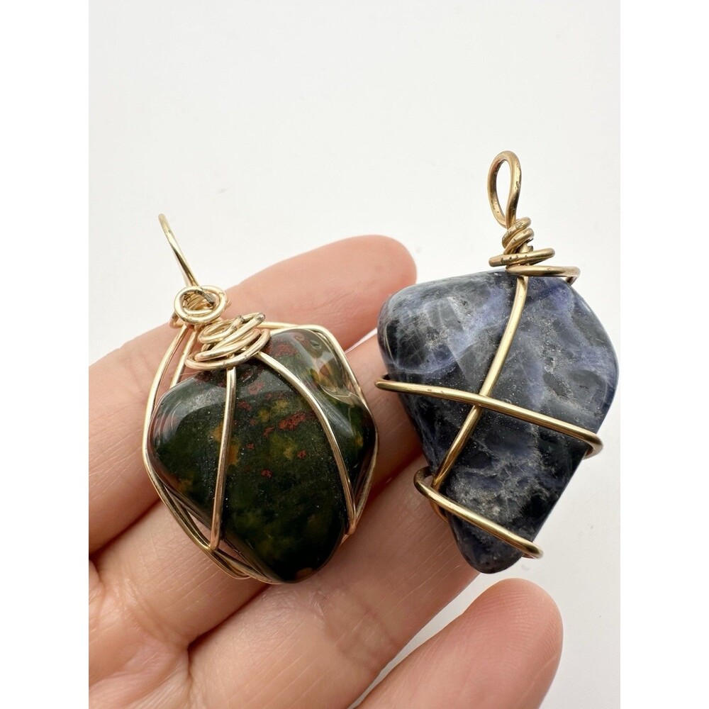 Artisan Handmade Gemstone Wire Pendant Lot